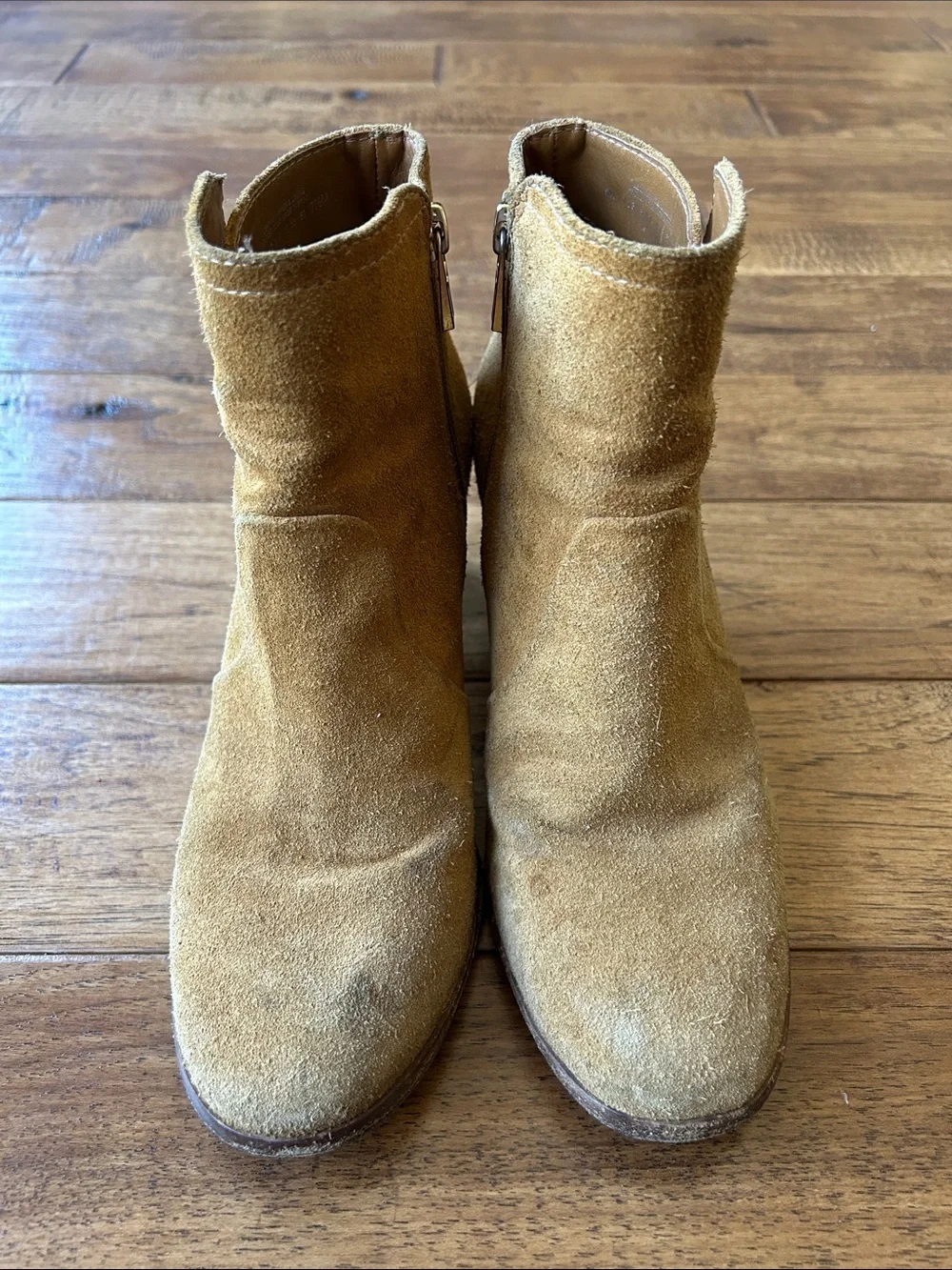 Tory Burch Suede Leather Ankle Boots Booties Camel Tan Size 7.5